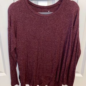 AMERICAN EAGLE Soft & Sexy Maroon long sleeve top XS but oversized